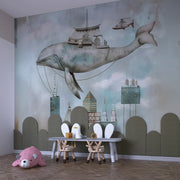 Magic Metropolis: Whale Navigating the Urban Sky