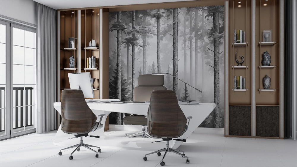 Silent Refuge: A Monochrome Forest of Dreams