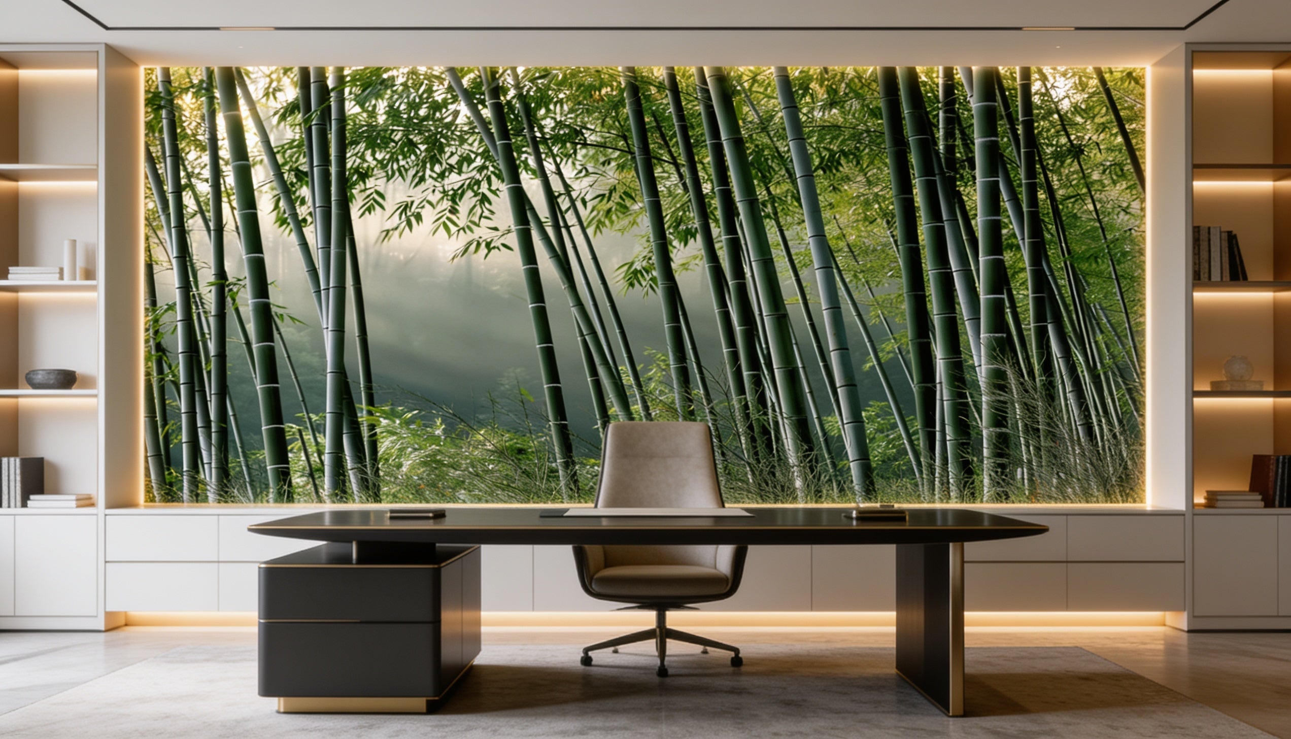 Emerald Bamboo Sanctuary Wall Mural