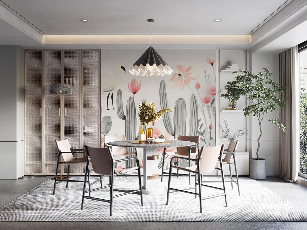 Desert Beauty: Contrasts between Cactus and Birds