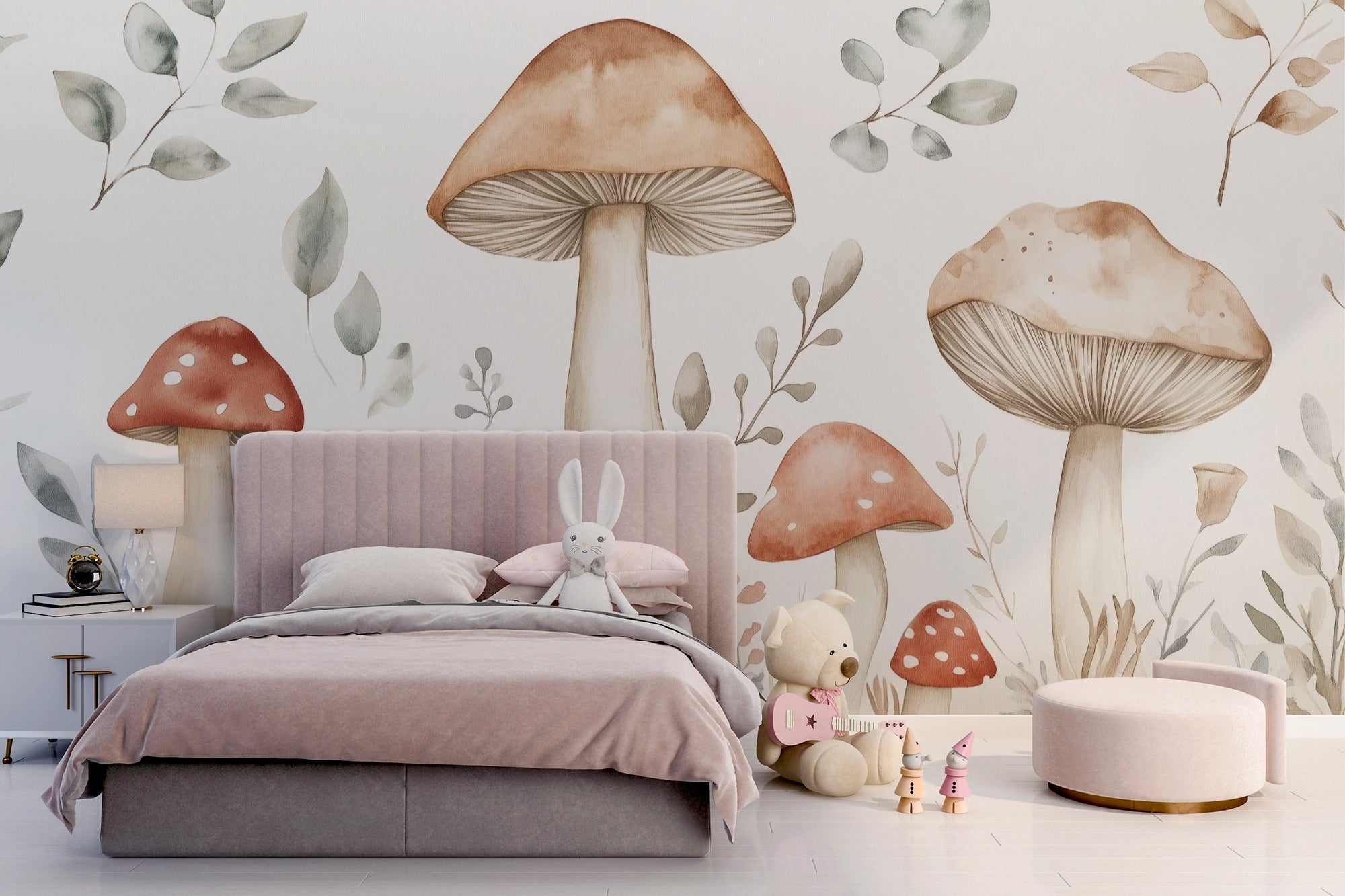 Forest Portrait: Elegance of Mushrooms in Watercolor