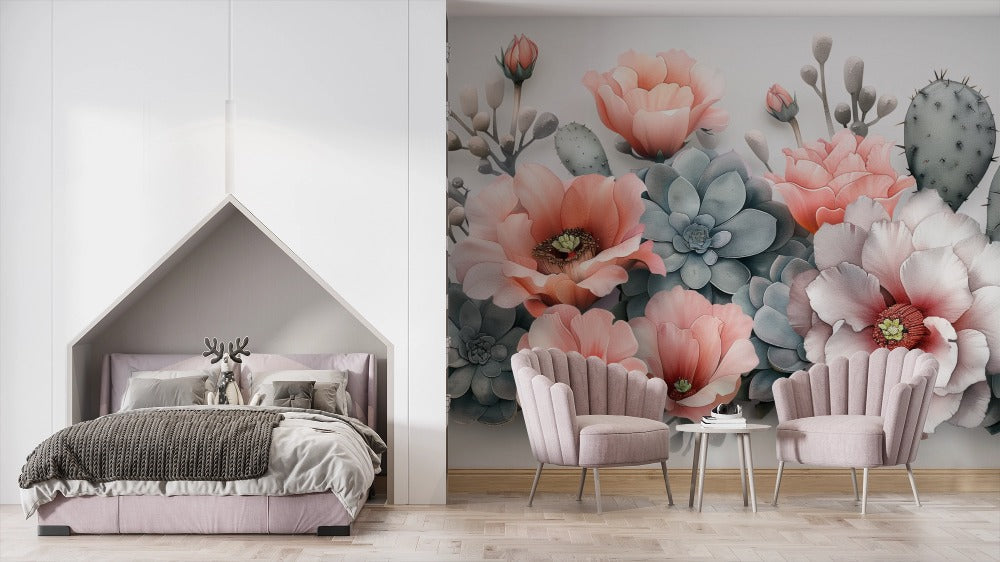 Surreal Garden: Succulents and Flowers in Harmony