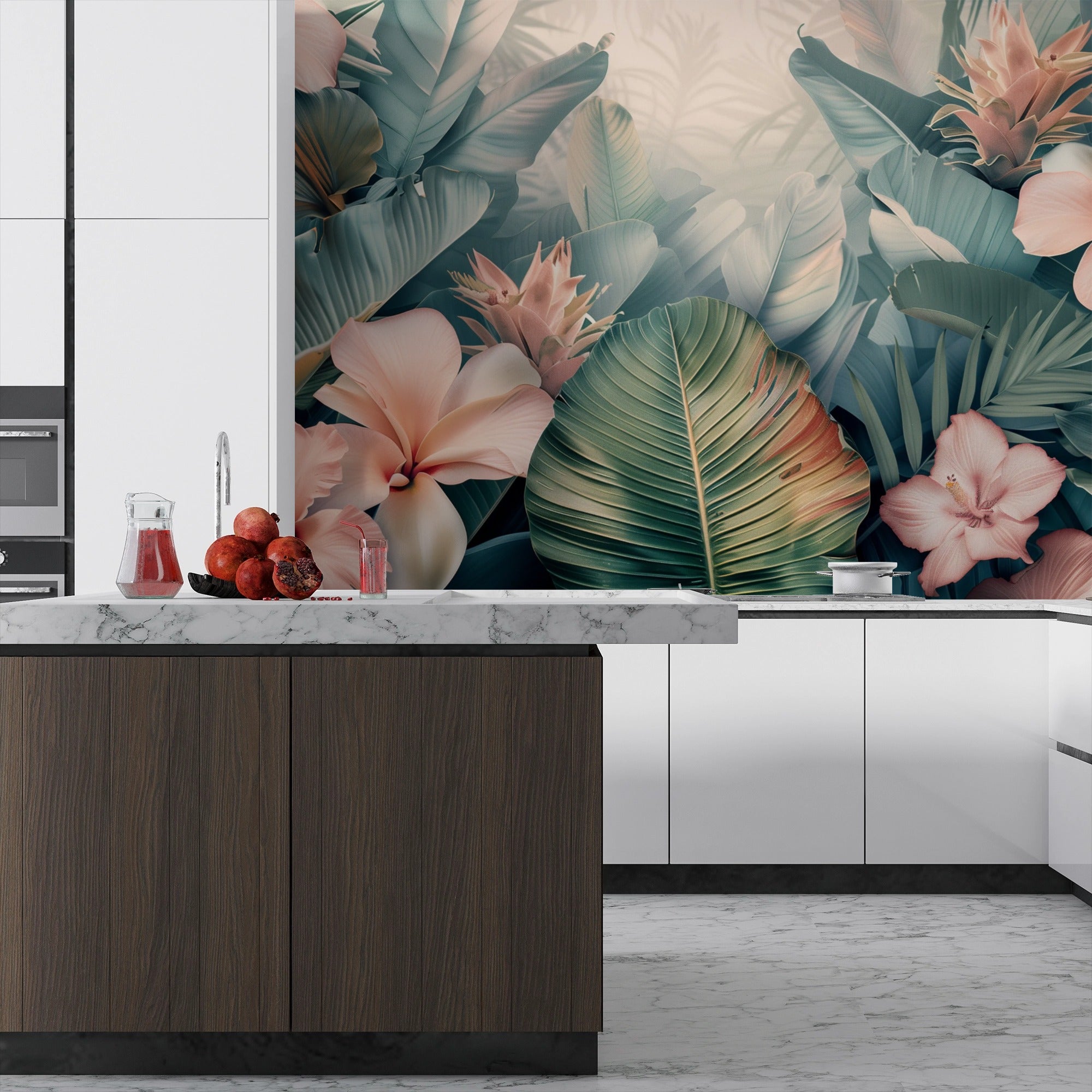 Pastel Oasis: Harmony of Flowers and Foliage