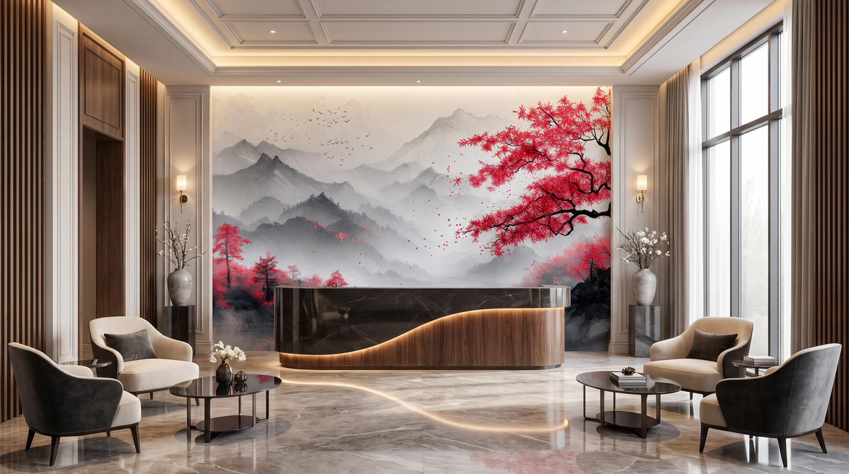 Crimson Serenity – Japanese Landscape
