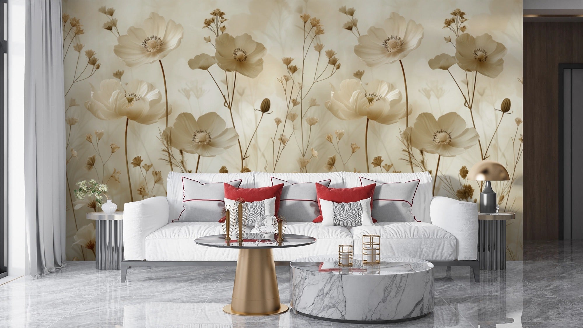 Soft Meadow Bloom Wall Mural