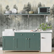 Forest Echoes: Birches Among Rocks and Mist