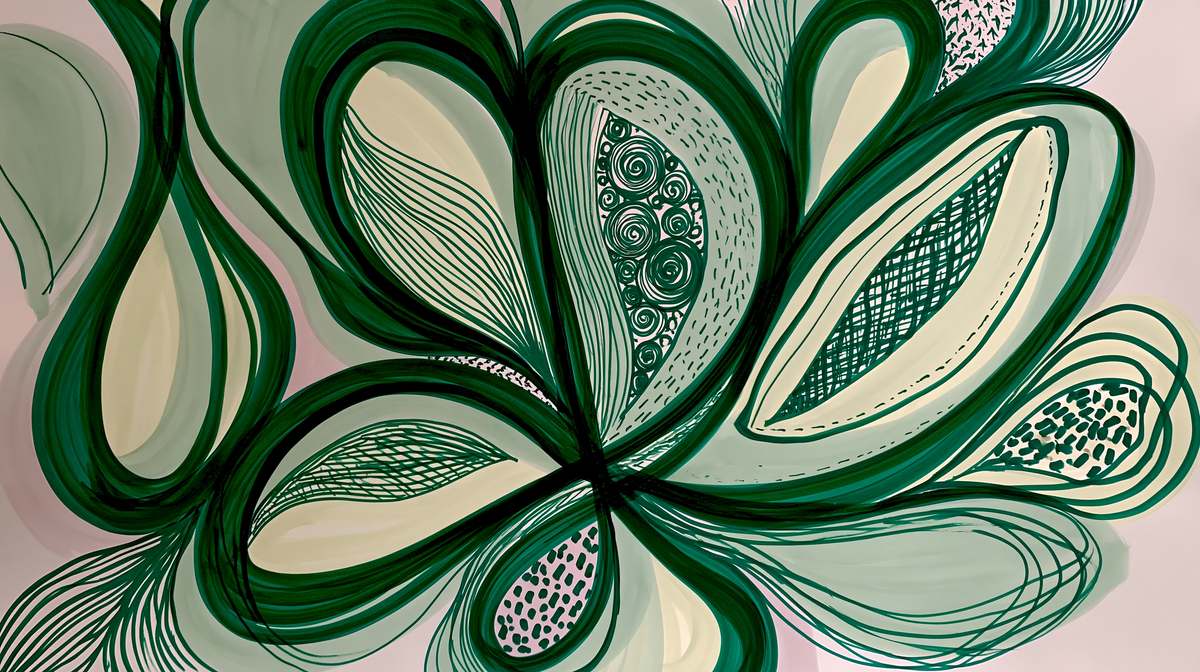 Emerald Enchantment – Green Abstract Floral