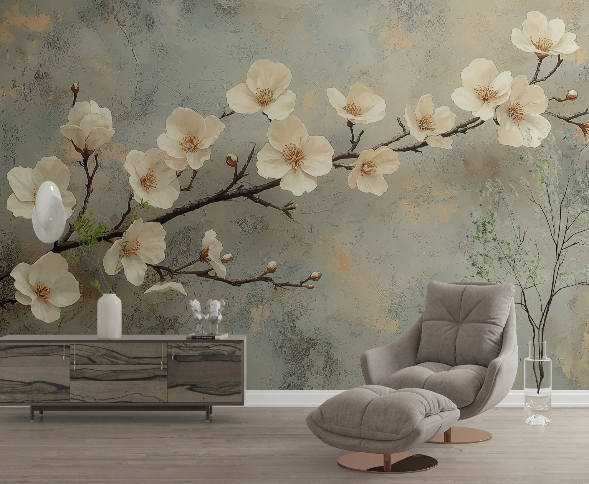 Floral Elegance: Minimalist Nature in Soft Tones