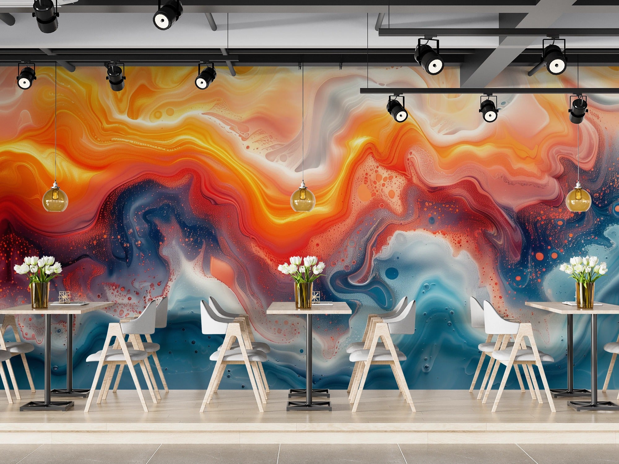 Warm Storm: Fluid Abstraction in Vibrant Tones