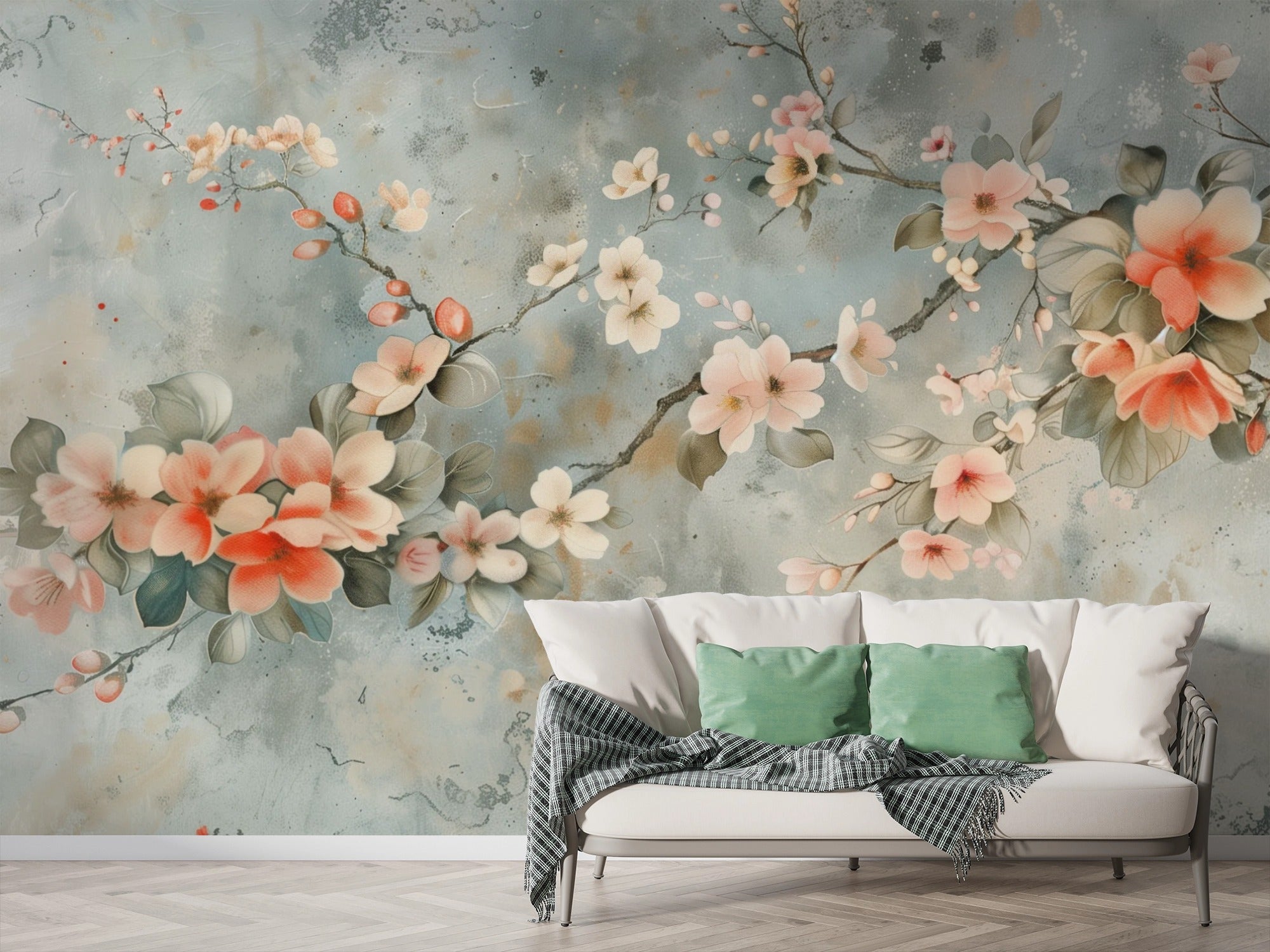 Dream Garden: Watercolor Flowers on a Textured Background