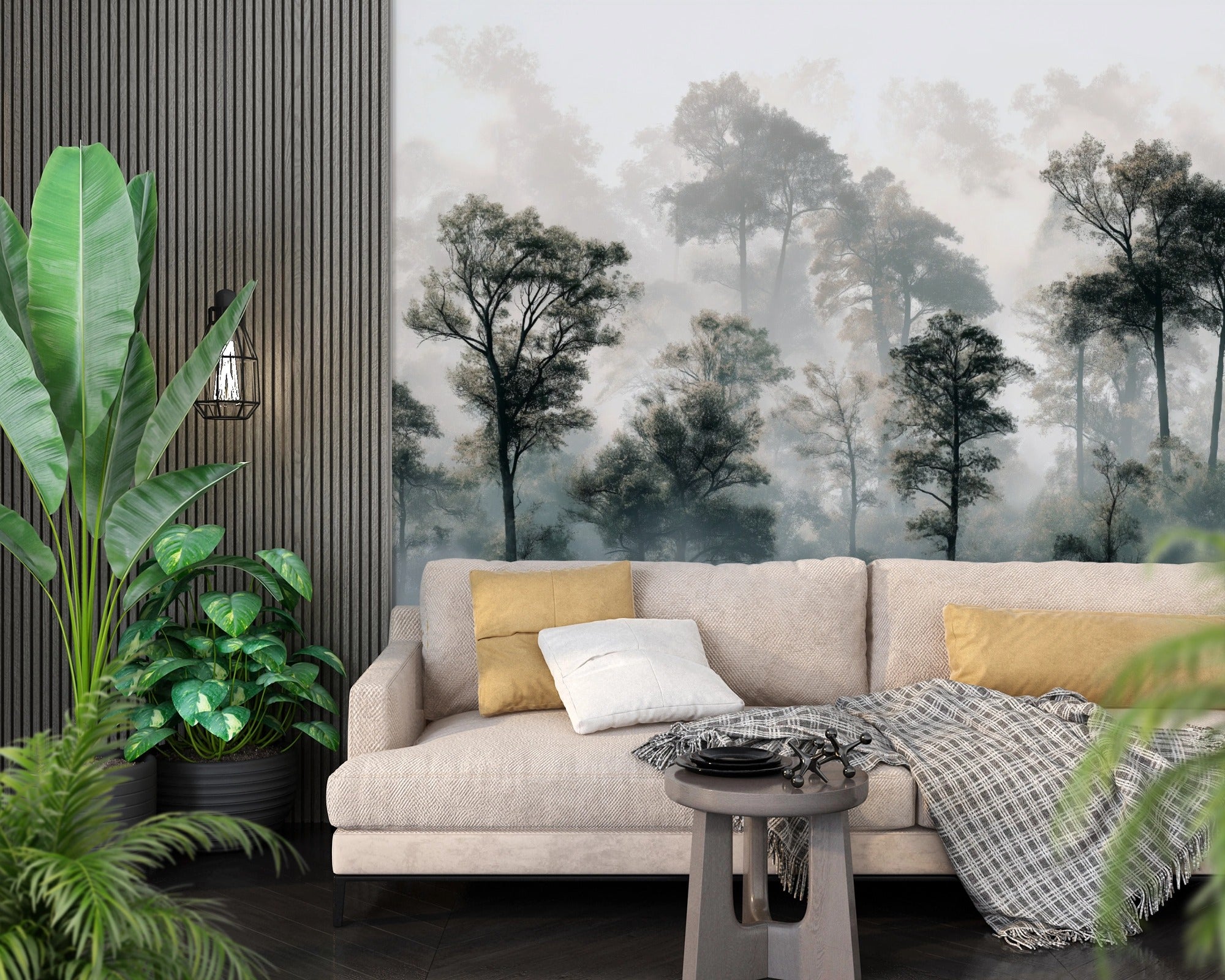 Misty Forest Peel and Stick Mural Serene Nature for Your Home