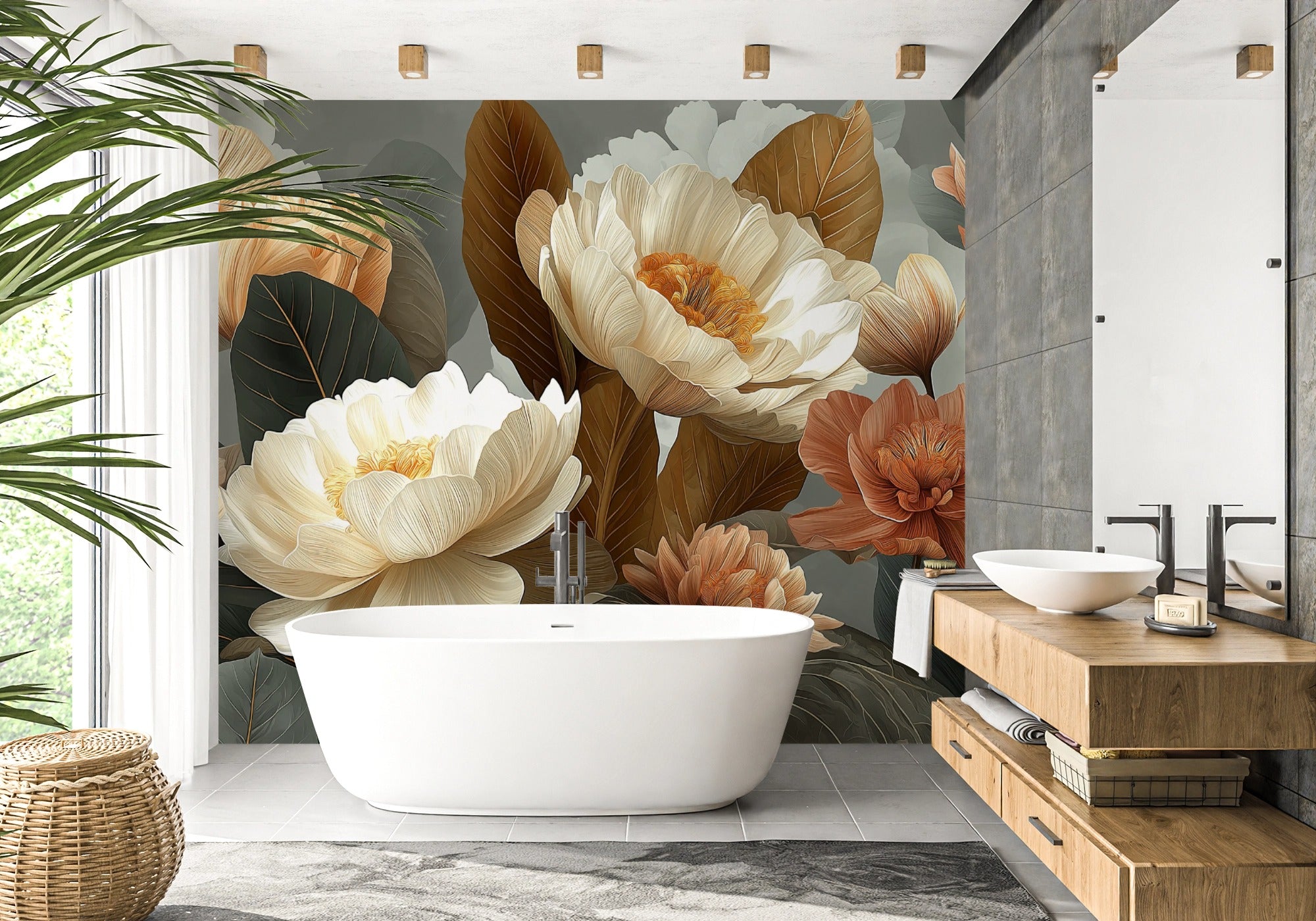 Large Flowers in Warm and Neutral Tones