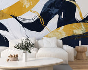 Abstract Composition in Gold, Black & White: Contemporary and Sophisticated Style