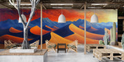 Desert Lights: Landscape Art with Dunes and a Fiery Sky
