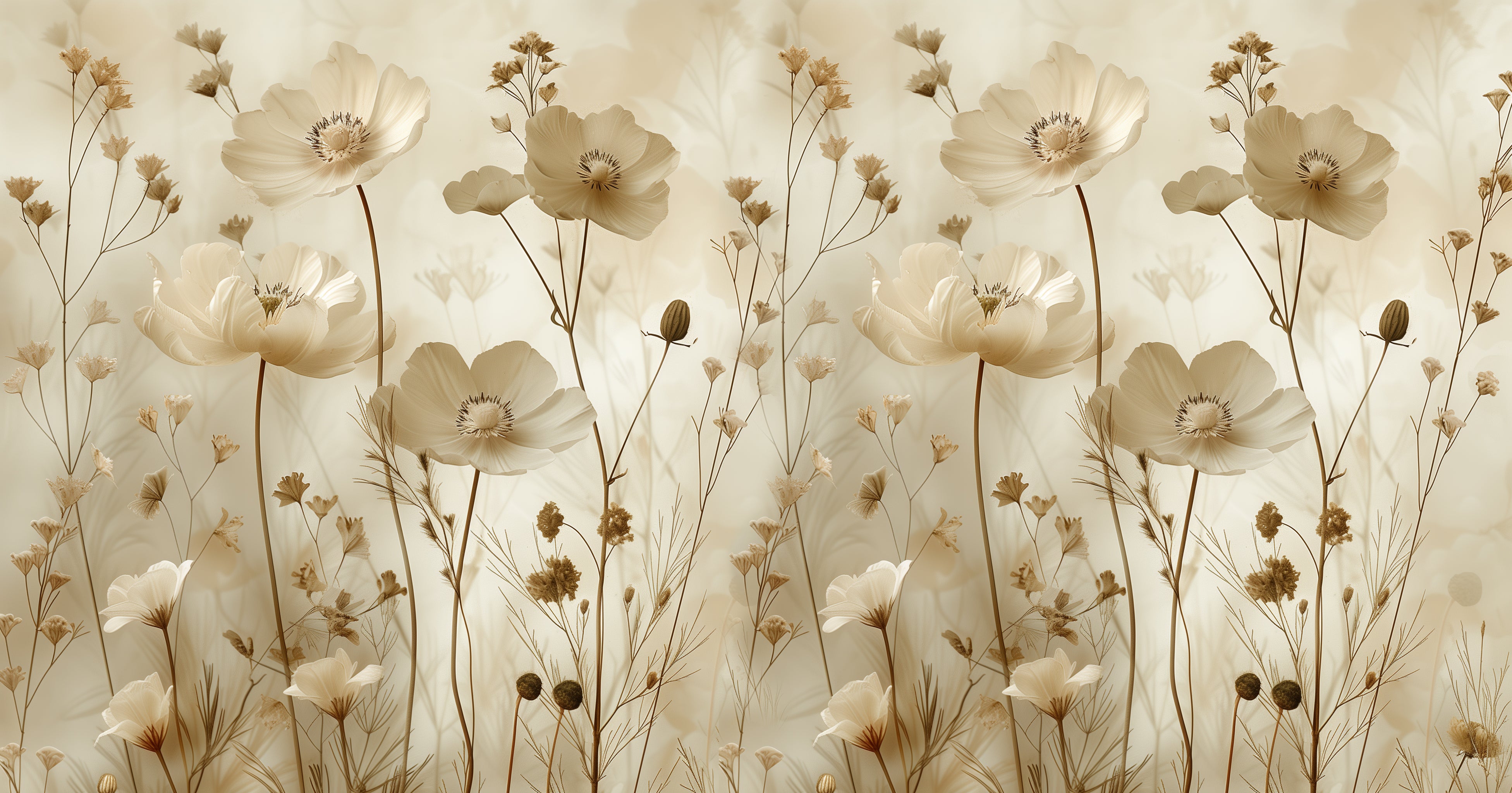 Soft Meadow Bloom Wall Mural